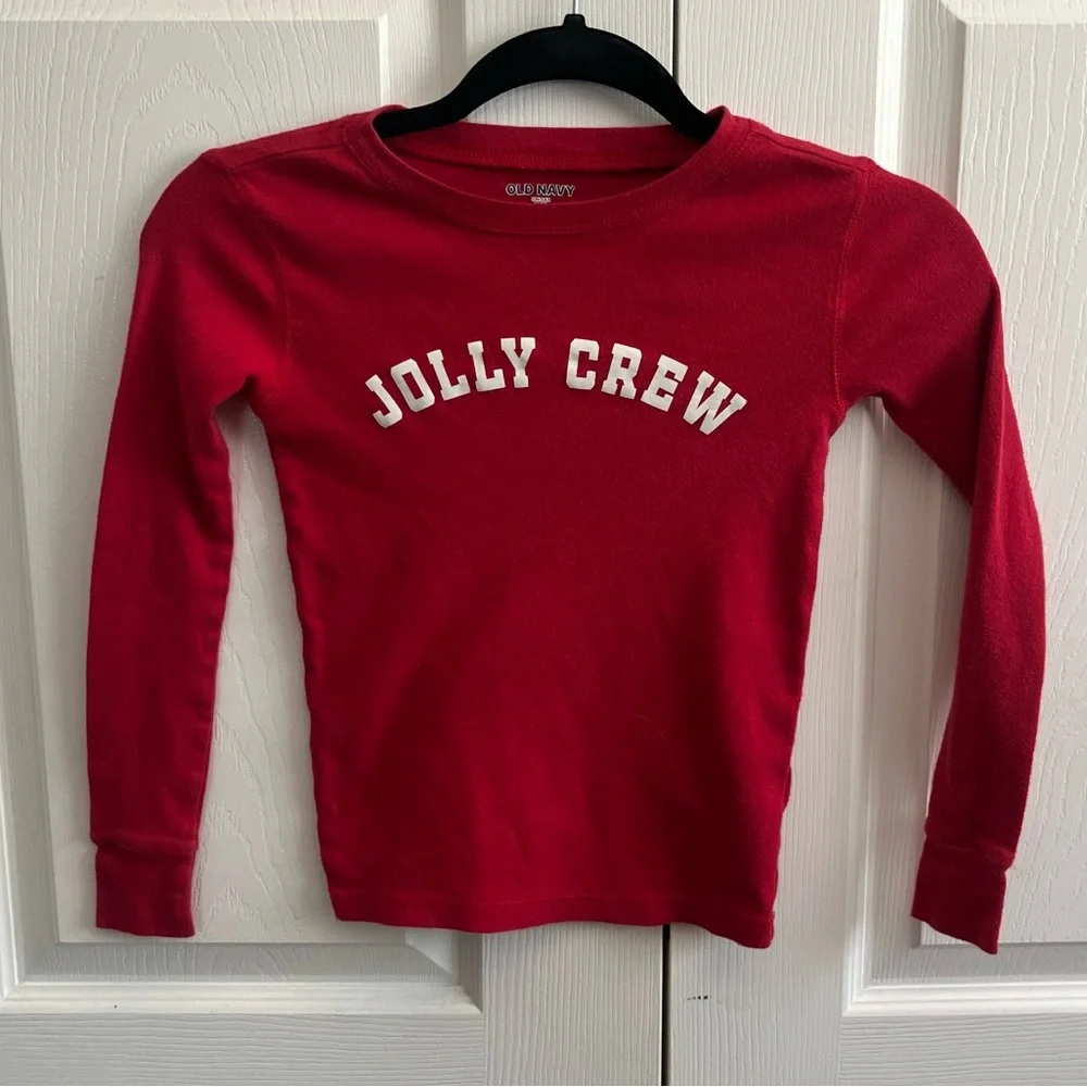 5 for $25! Old Navy Kids Jolly Crew Red Long Sleeve Shirt